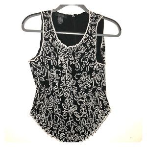 Elegant Beaded Sleeveless Top